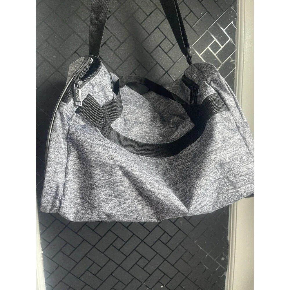 Adidas Defender Medium  Black Gray  Duffel Bag  Logo Shoulder STrap Travel Sport